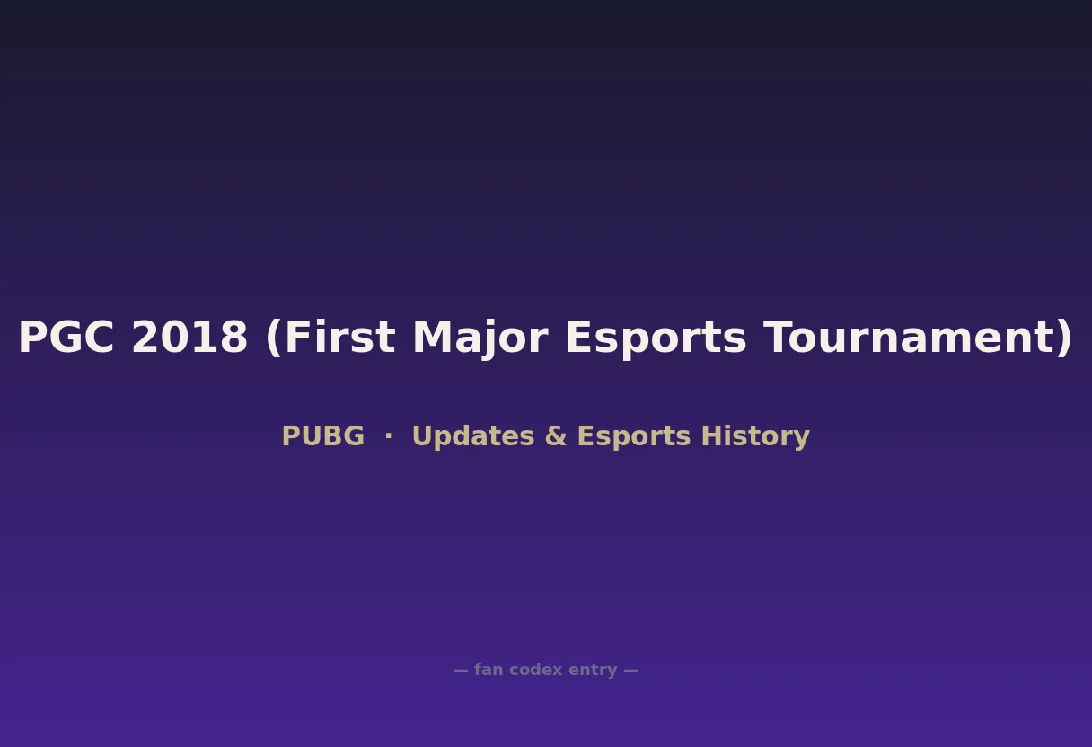 PGC 2018 (First Major Esports Tournament)